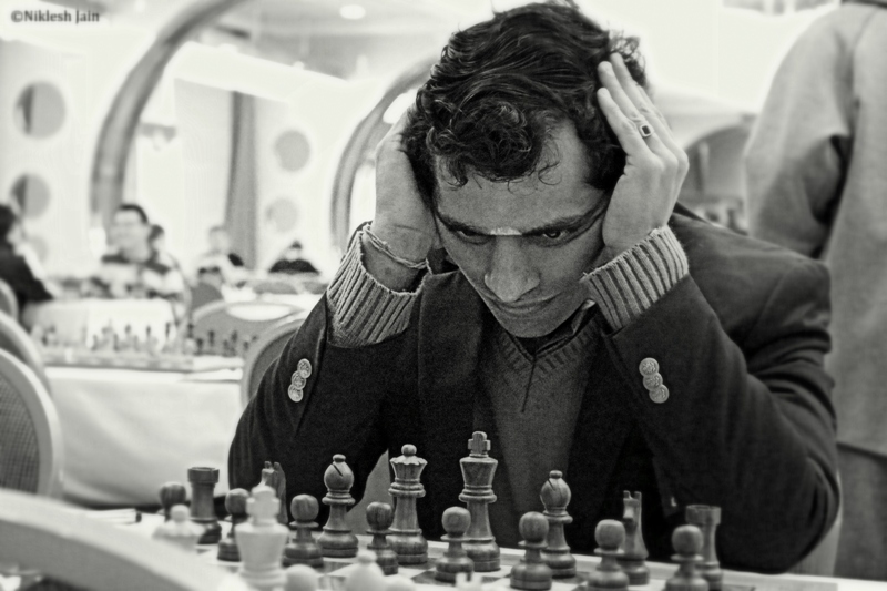 Krishnan Sasikiran during his round seven game against Amin Tabatabaei at the Aeroflot Open 2017