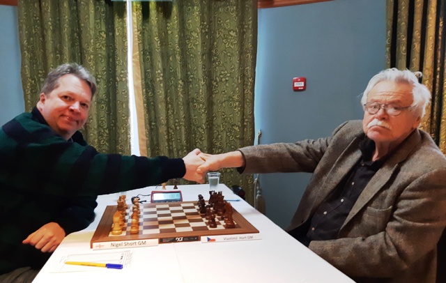 Short and Hort shake hands before their Bunratty 2020 game